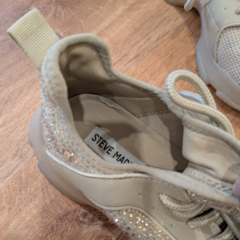 Steve Madden Tan Sneakers with Rhinestones - Picture 9 of 12